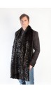 Black mink fur stole scarf - unisex